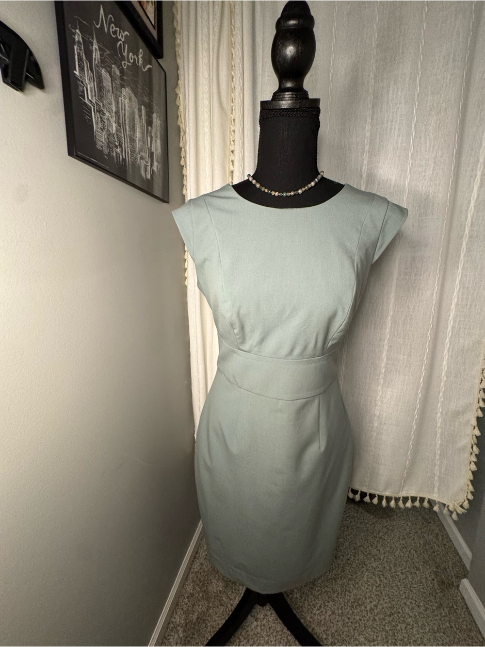 The Limited Grey Cap-Sleeve Midi Dress